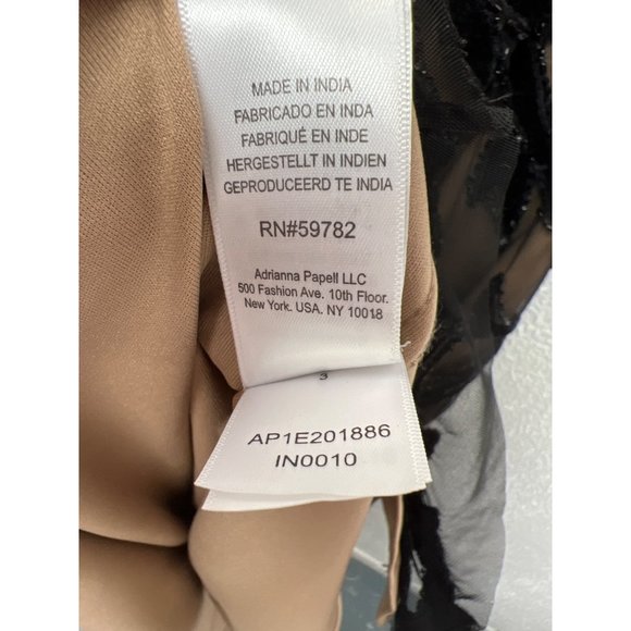 Adrianna Papell Black Beaded Overlay Sleeveless Formal Gown - Picture 10 of 10